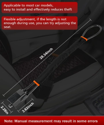 Manufacturer graphic: 28.34 inch overall length with adjustment advice if the reach is short